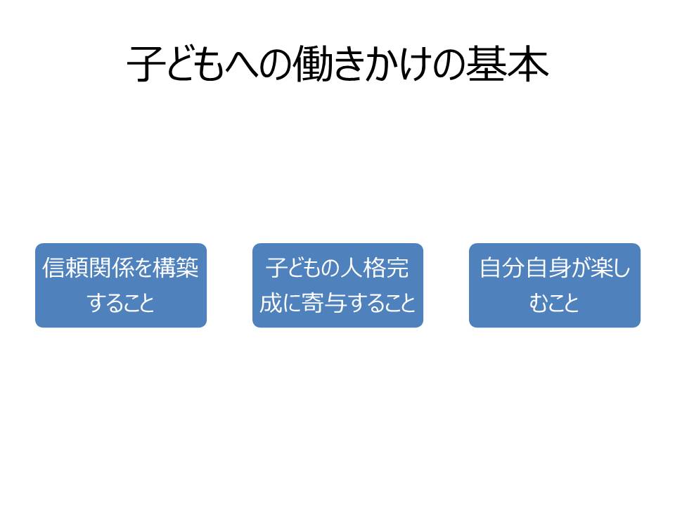 子どもへの働きかけについて